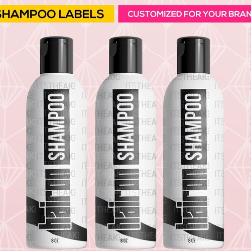 Shampoo Labels Customized for Your Brand Hair Shampoo Etsy