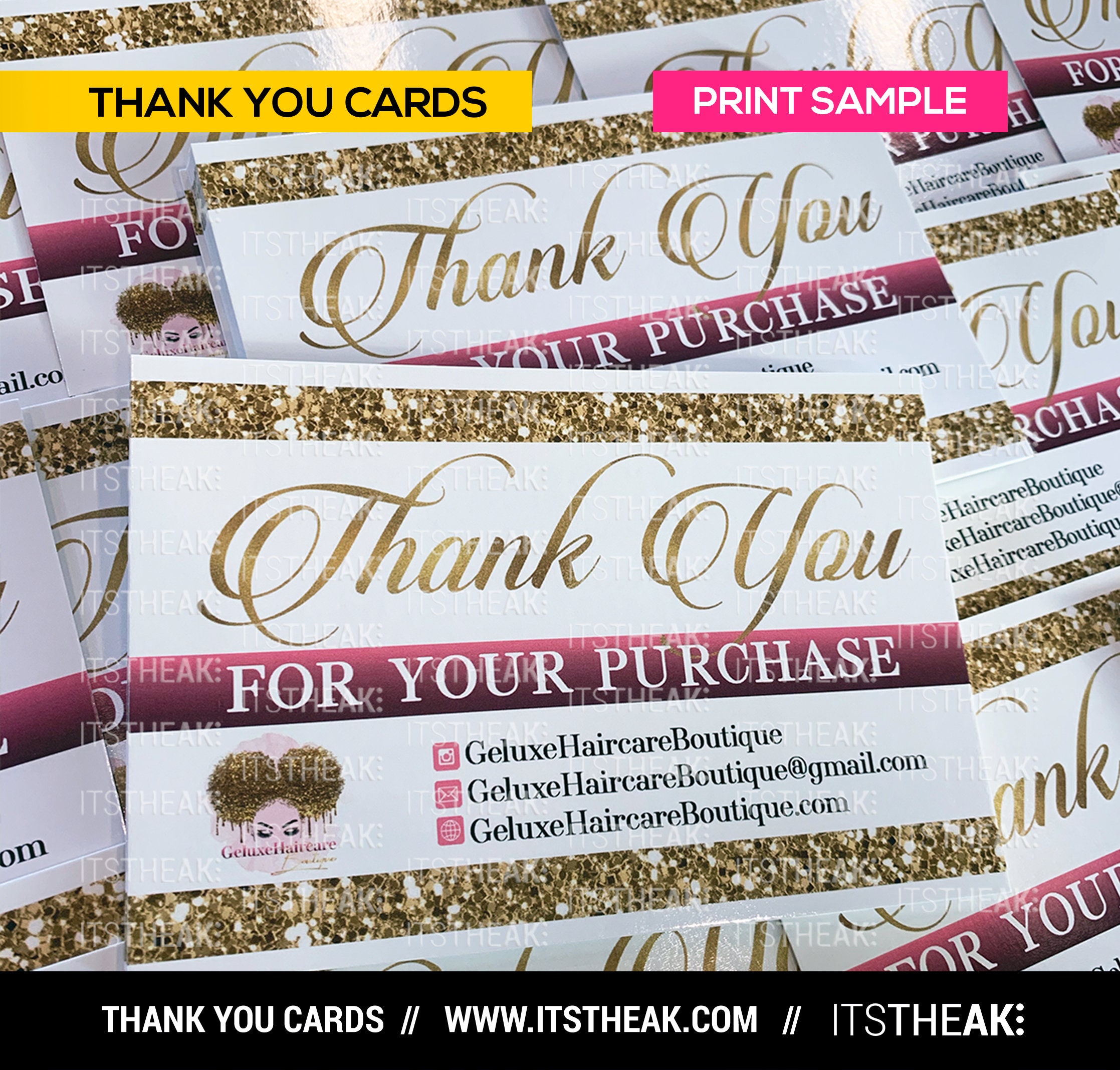 Premade Thank You Cards Customized For Your Brand Thank Etsy