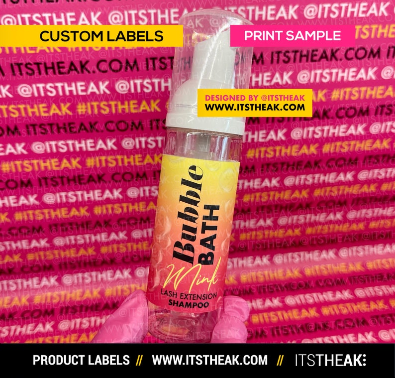 Foam Labels Customized for Your Brand Foam Bottle Label Etsy