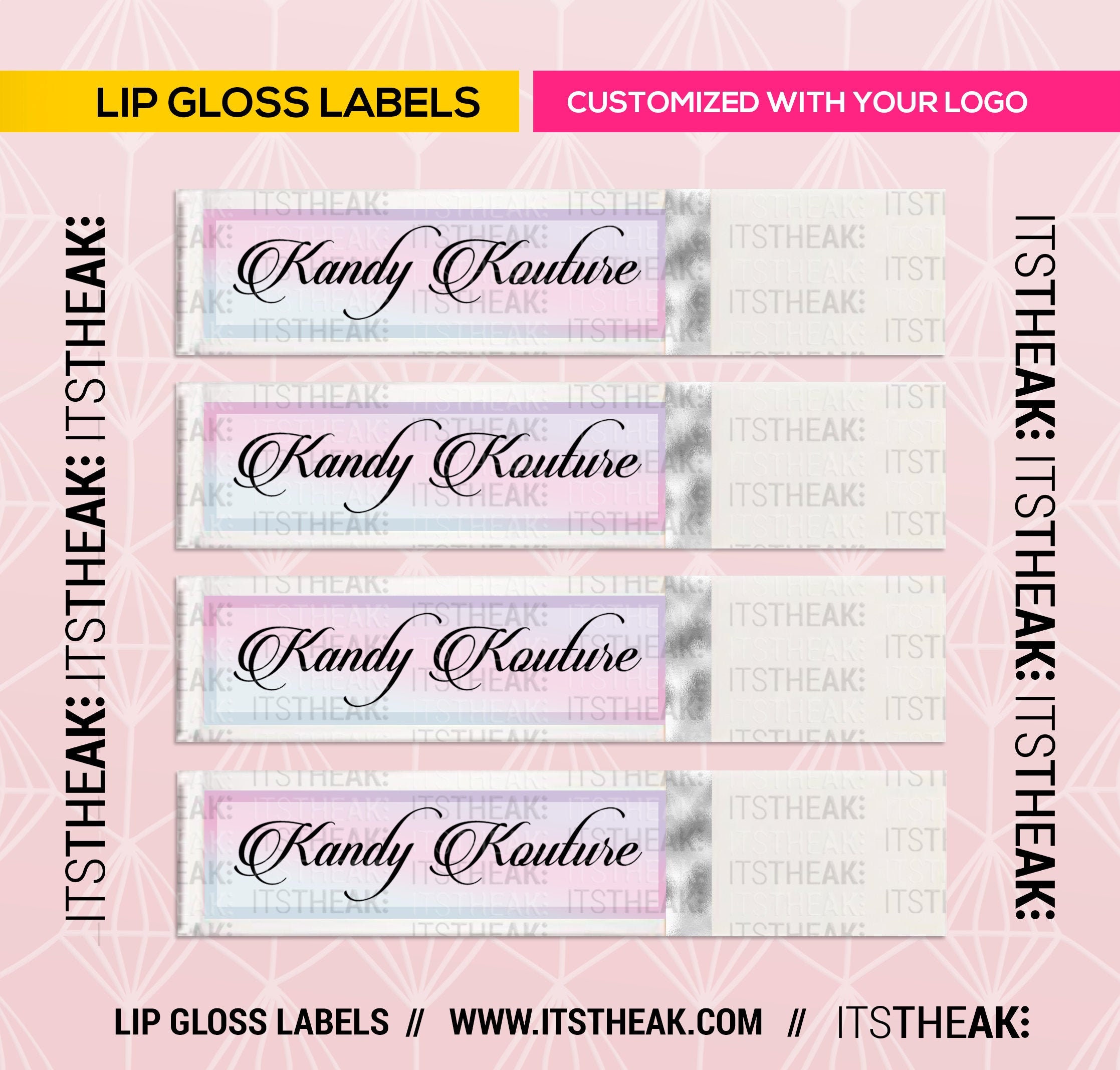 Lip Gloss Labels Customized With Your Logo Lipgloss Etsy