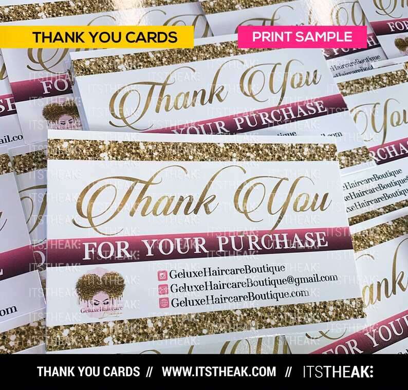 Premade thank you cards customized for your brand thank etsy