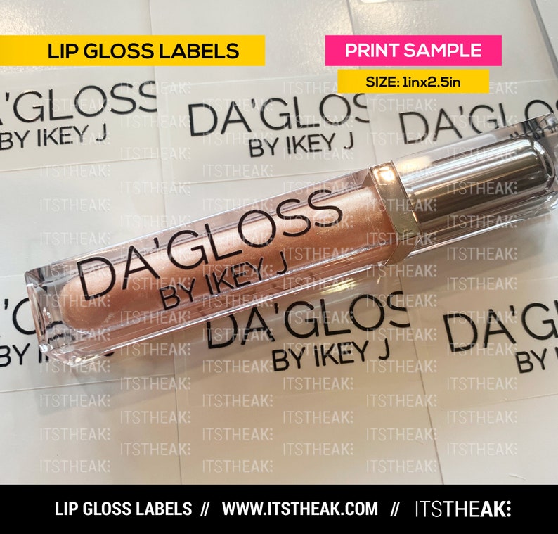 Clear Lip Gloss Labels Customized With Your Logo Lipgloss Etsy