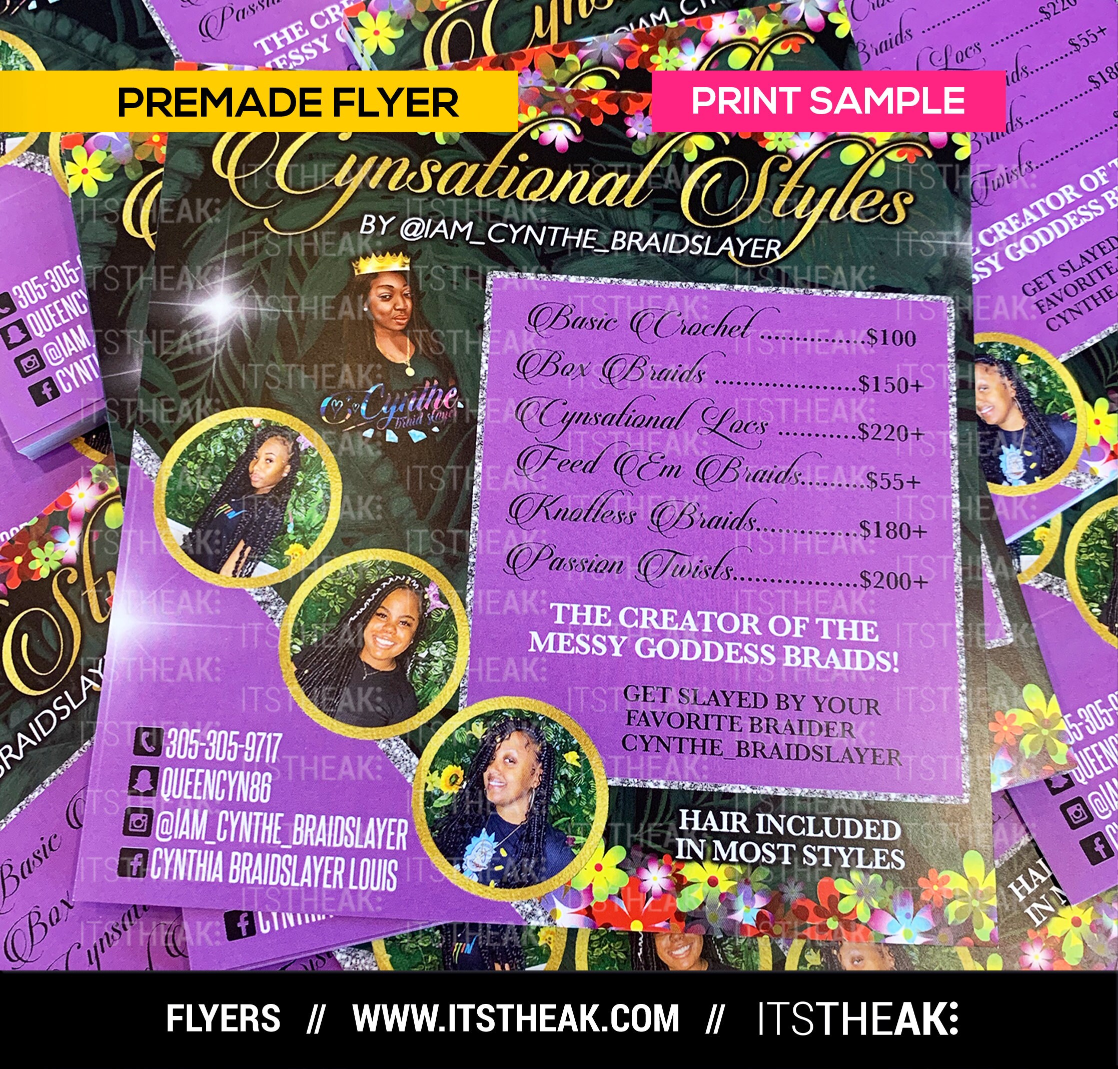 Premade Hair Stylist Pricing Flyer Customized For Your Brand Etsy