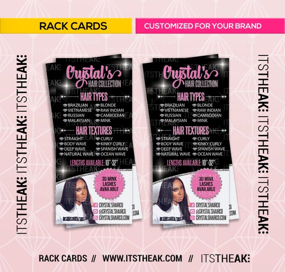 Premade Rack Card Design Customized For Your Brand Hair Etsy