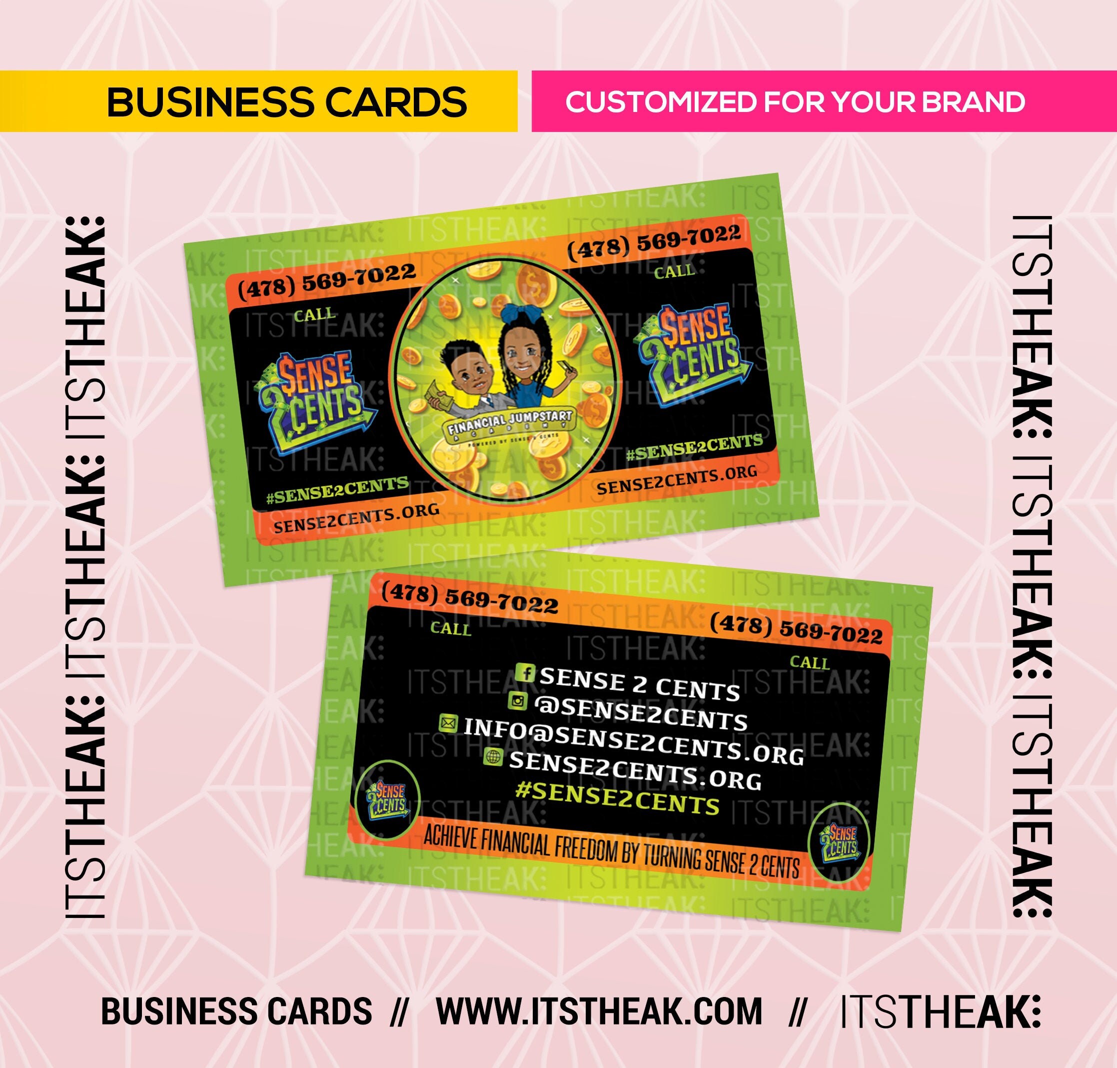 Money Style Business Cards Customized For Your Brand Money Etsy
