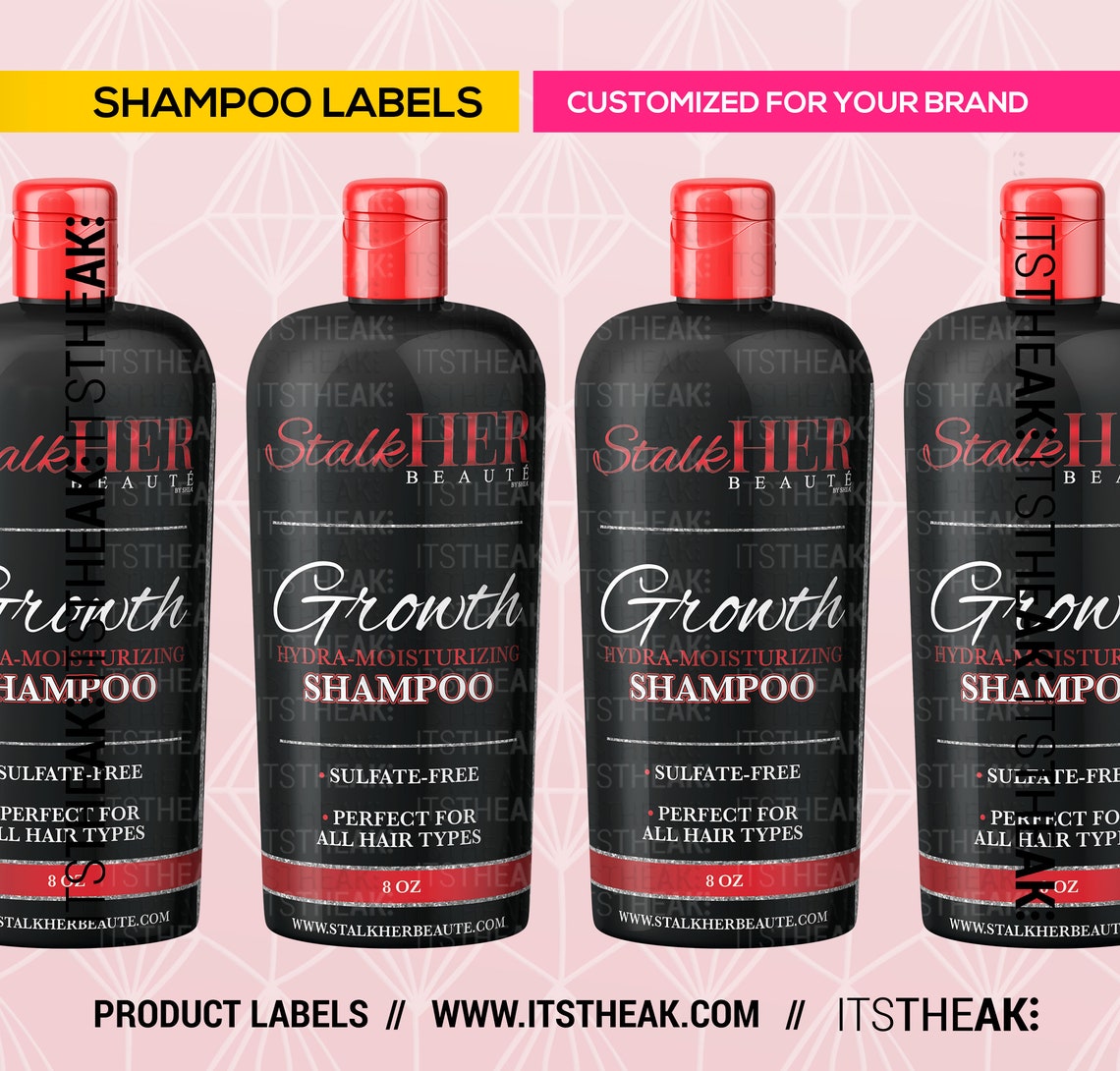 Shampoo Labels Customized For Your Brand Hair Shampoo Etsy
