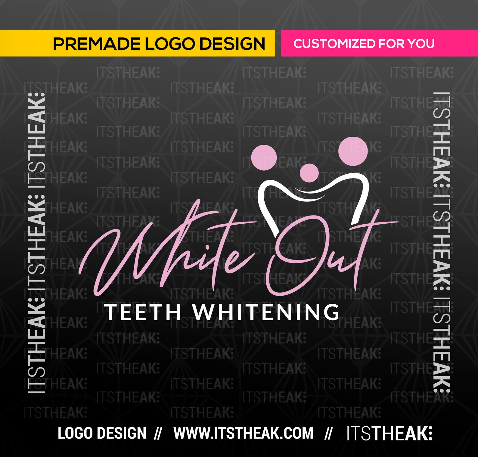 Premade Teeth Whitening Logo Glam Tooth Logo Dentist Etsy