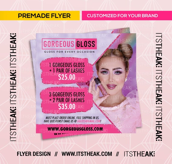 Premade Lip Gloss Specials Flyer Customized Just for Your | Etsy