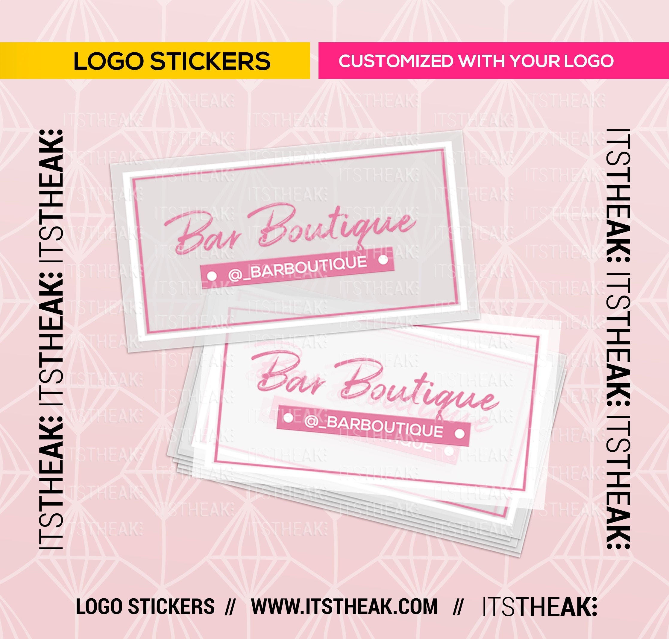 Clear Logo Stickers Customized With Your Logo Transparent Etsy