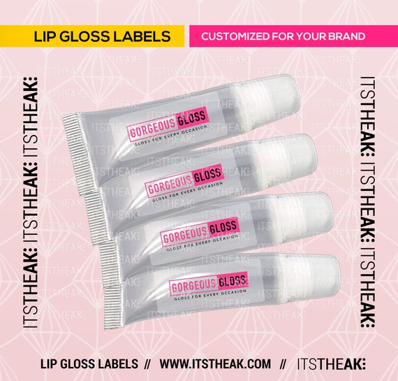 Clear Lip Gloss Labels Customized With Your Logo Lipgloss Etsy