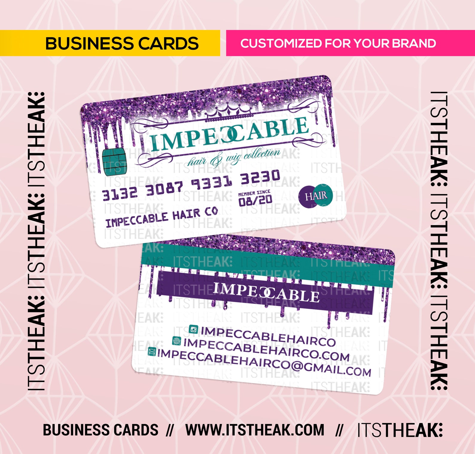 Credit Card Style Business Cards Customized for Your Brand Etsy Ireland