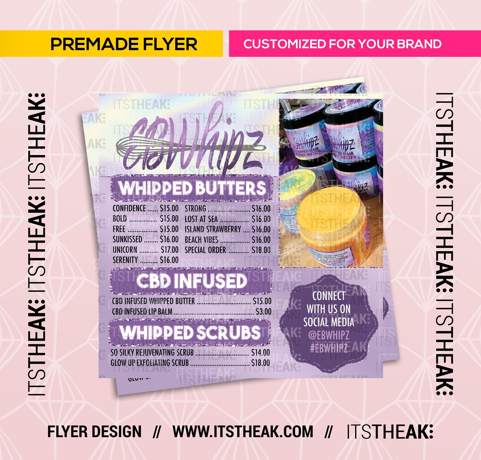 Premade Body Butter Scents Flyer Customized for Your Brand Etsy