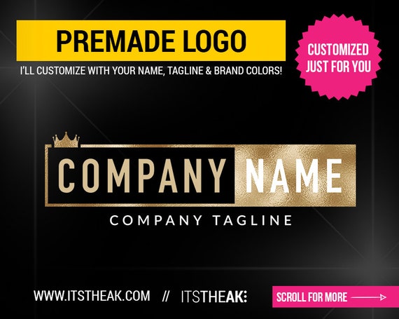 Premade Logo Design Modern Crown Hair Extensions Hairdresser Etsy