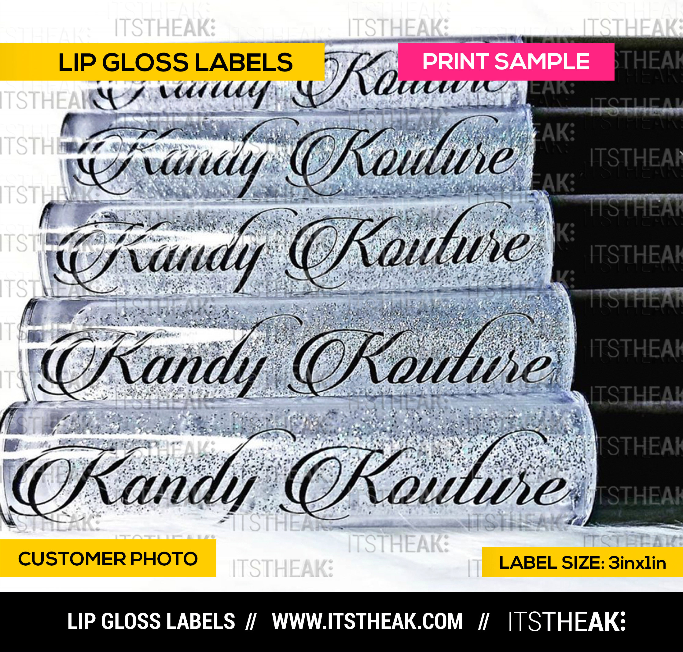 Lip Gloss Labels Customized With Your Logo Lipgloss | Etsy