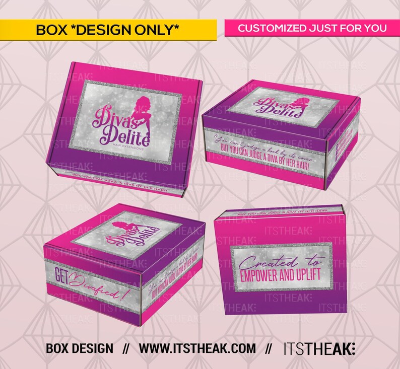 Box Design Only Customized Just For You Hair Extensions Etsy