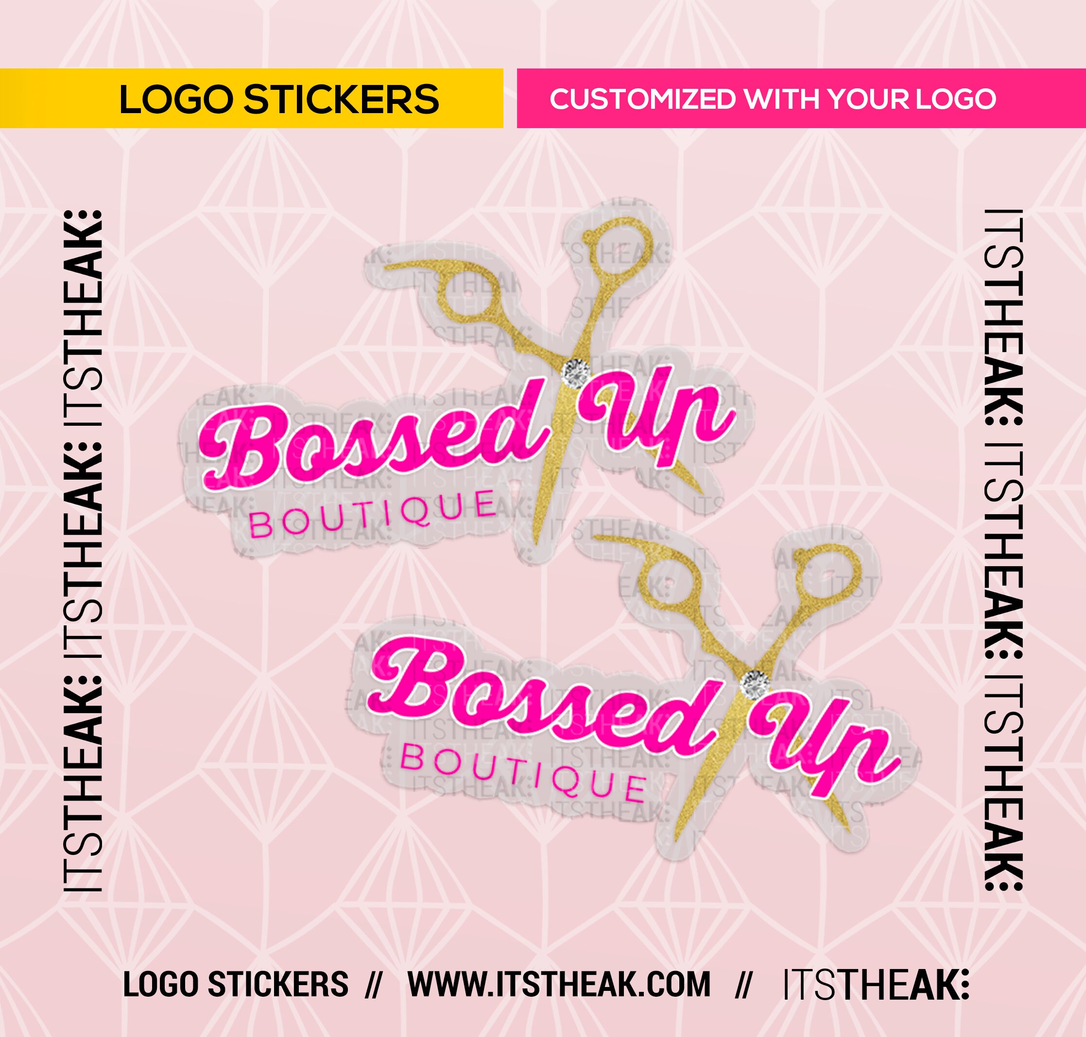 Clear Logo Stickers Customized With Your Logo Transparent Etsy