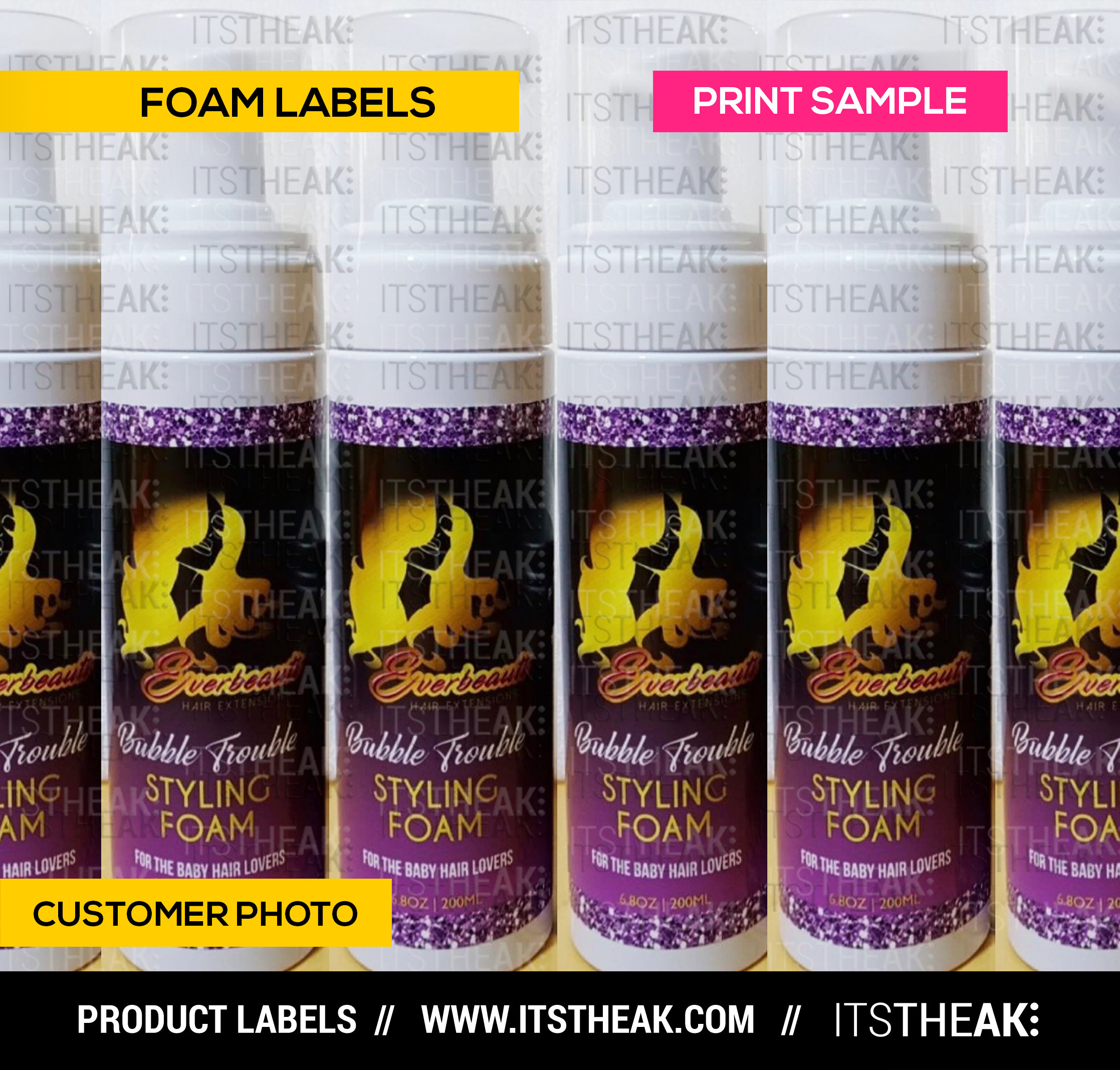 Foam Labels Customized For Your Brand Foam Bottle Label Etsy