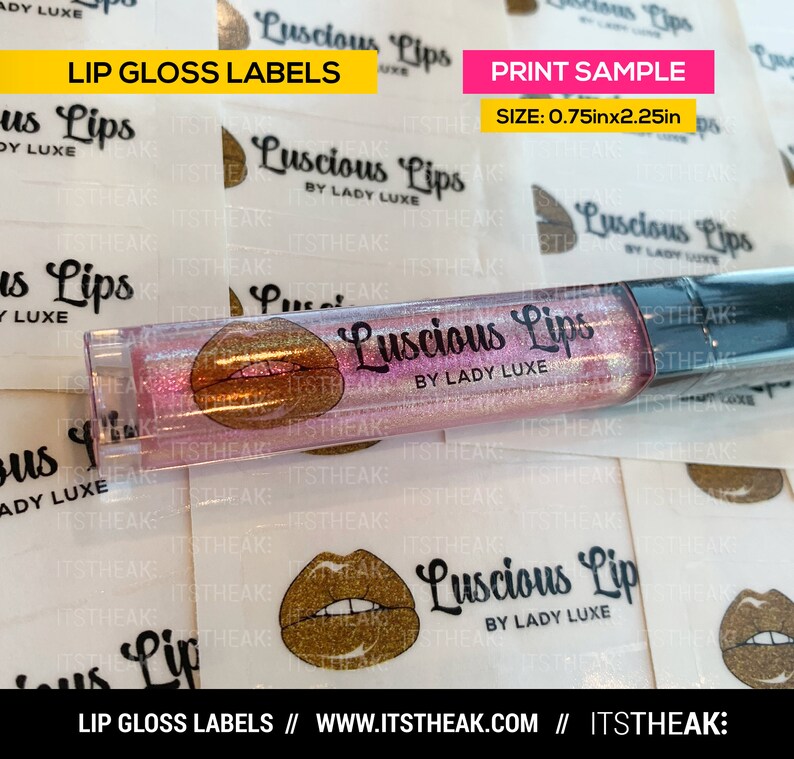 Clear Lip Gloss Labels Customized With Your Logo Lipgloss Etsy