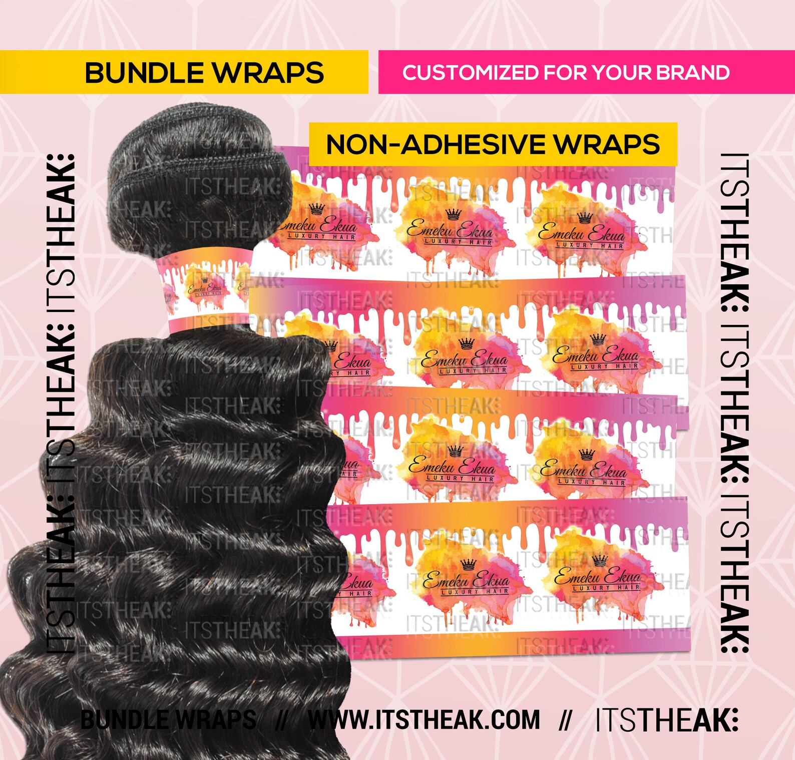 Bundle Wraps nonadhesive Customized With Your Logo hair Etsy