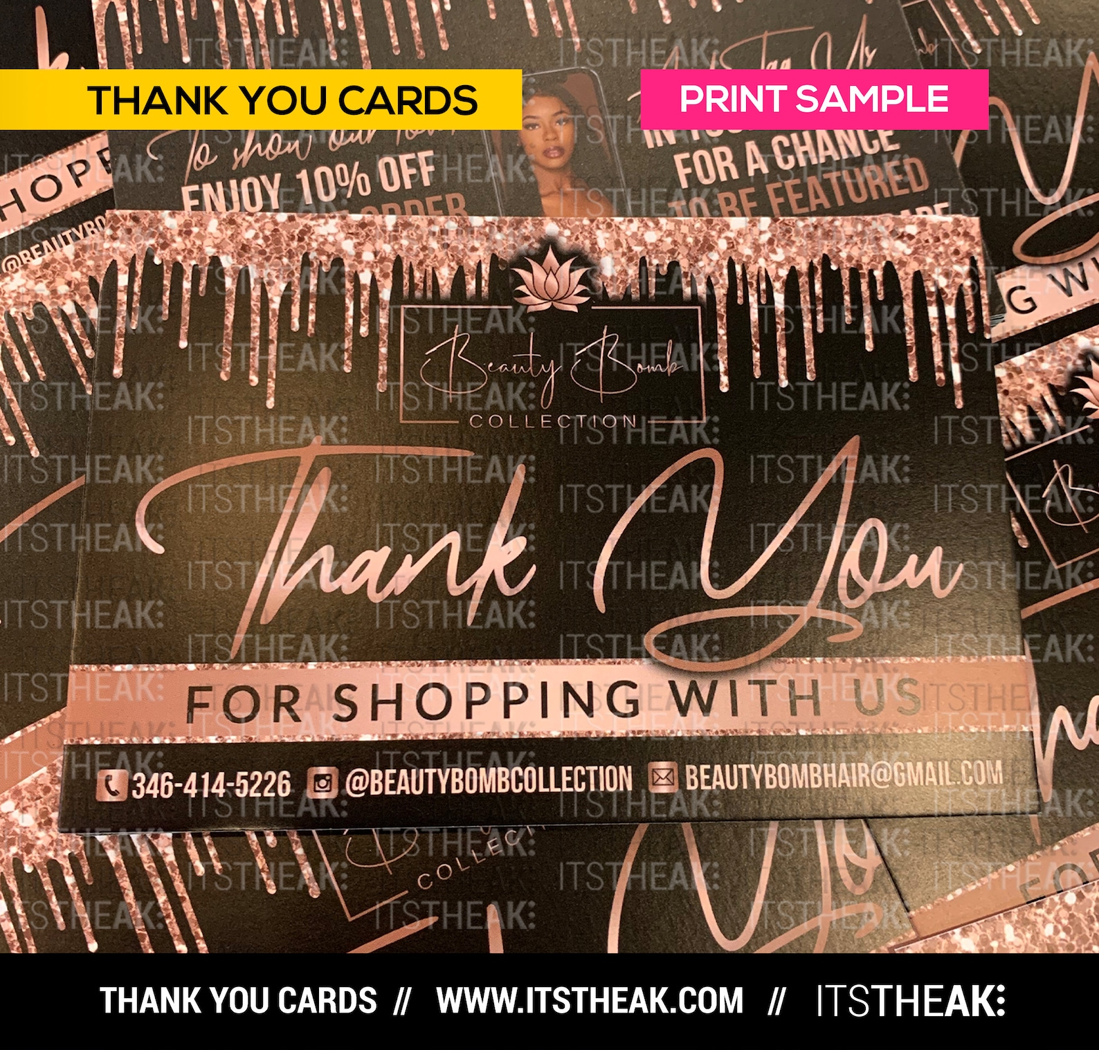 Premade thank you cards customized for your brand thank etsy