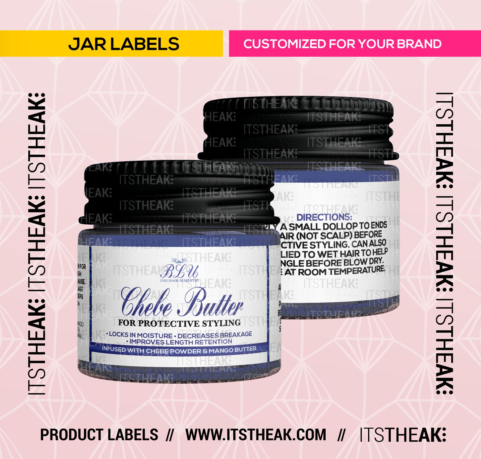 Jar Labels Customized For Your Brand Cosmetic Jar Stickers Etsy