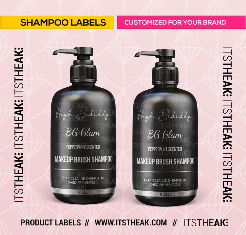 Shampoo Labels Customized For Your Brand Hair Shampoo Etsy