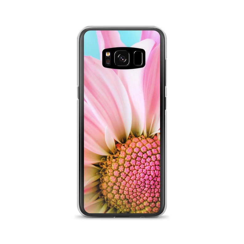 Cute Samsung Case happy and positive vibes. sunflower pink design