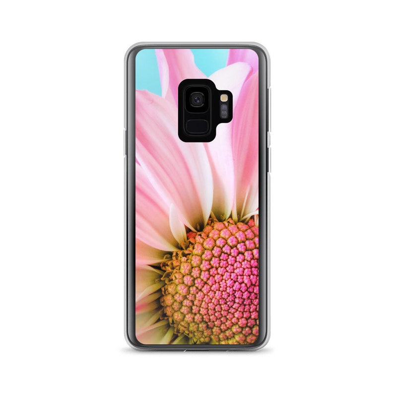 Cute Samsung Case happy and positive vibes. sunflower pink design
