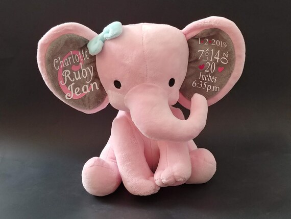 personalized stuffed elephant
