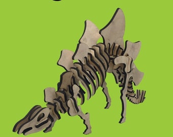 Stegosaurus, laser cut dinosaur, birthday gift, wooden model, Made in Michigan