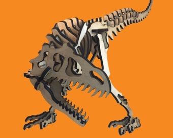 Allosaurus, laser cut dinosaur, birthday gift, wooden model, Made in Michigan