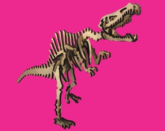 Spinosaurus, laser cut dinosaur, birthday gift, wooden model, Made in Michigan