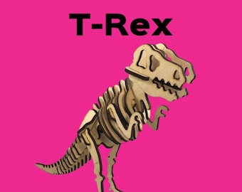 T-Rex, laser cut dinosaur, birthday gift, wooden model, Made in Michigan