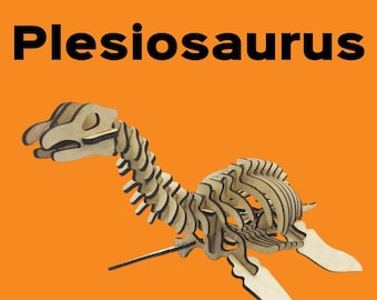 Plesiosaurus, laser cut dinosaur, birthday gift, wooden model, Made in Michigan