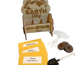 DIY Mini Garden, Kids Garden, Seed starter, Earth Day, Personalized, Laser Cut, Made in Michigan