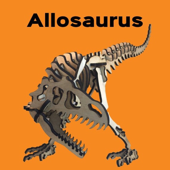 Allosaurus, laser cut dinosaur, birthday gift, wooden model, Made in  Michigan - Main Image