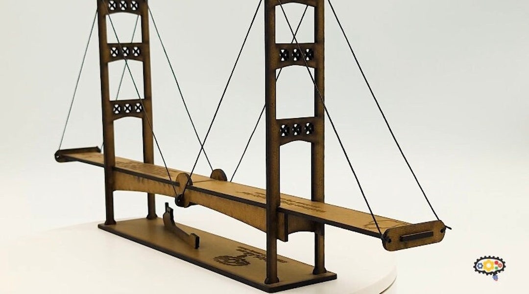 Mini Mackinac Bridge Wood Model Kit, Mackinac Michigan 18 Long X 9 Tall