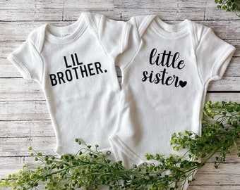 Baby Onesie® | Little Brother| Little Sister| Sibling Onesie®| Little Brother Onesie®| Little Sister Onesie®| Announcement Onesie®