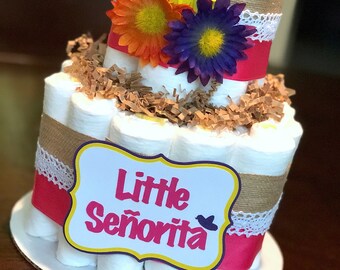 mexican theme diaper cake