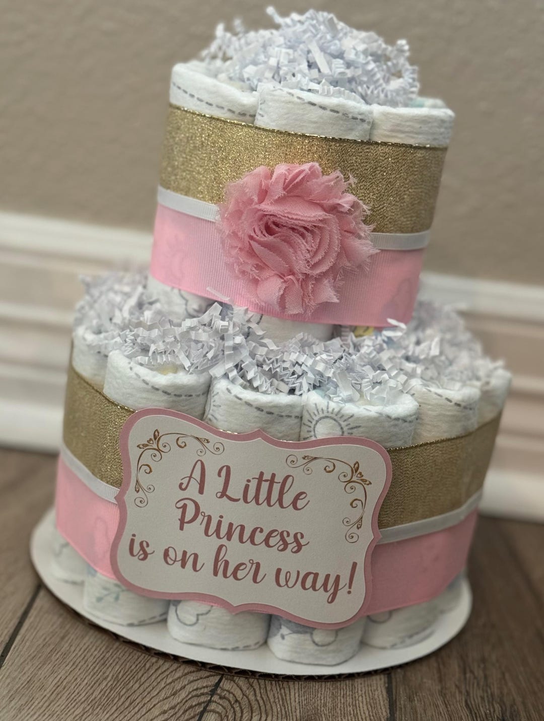 Princess Diaper Cake| Girl Diaper Cake| Diaper Cake| Tier Diaper