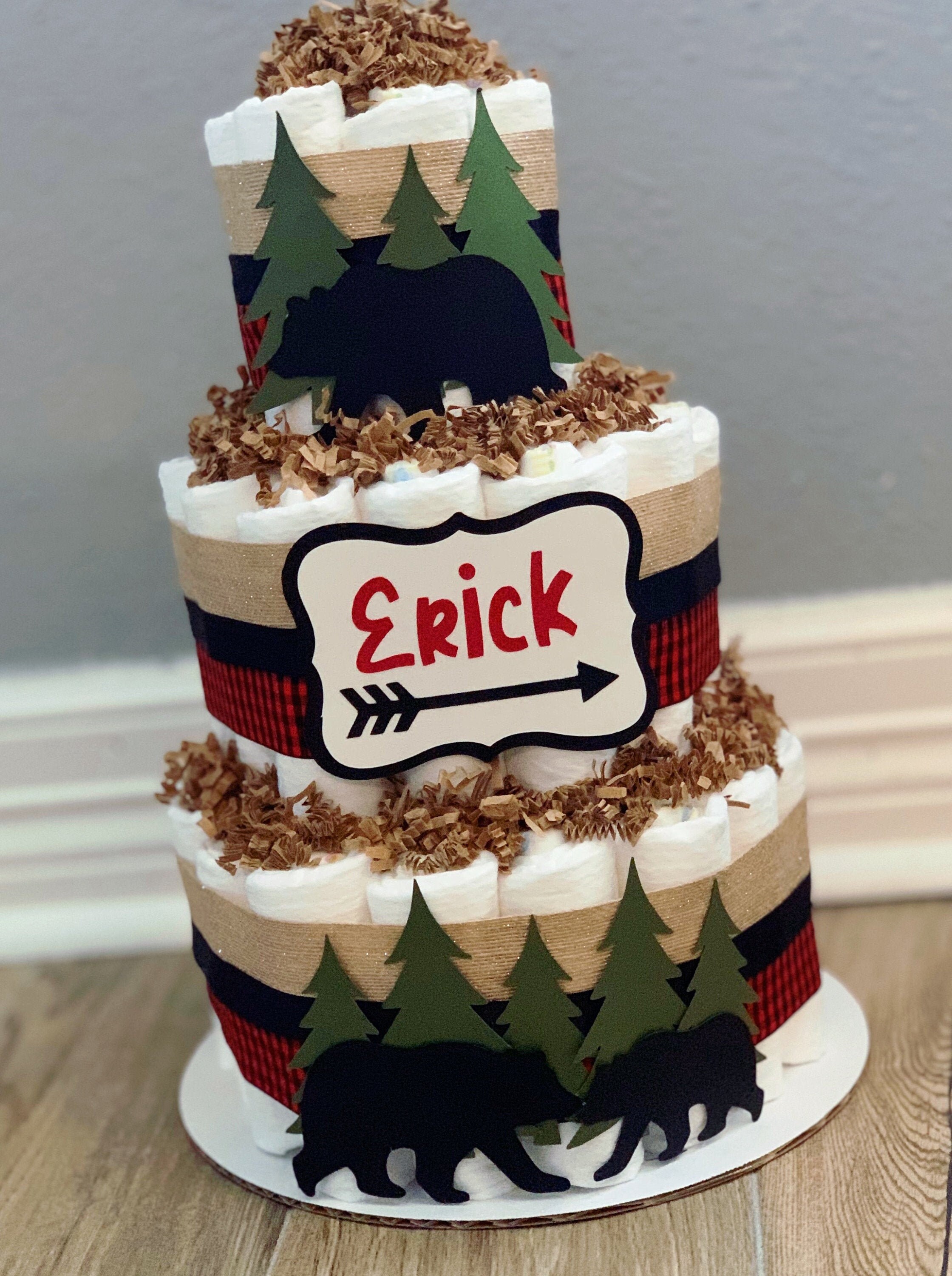 Buffalo plaid hotsell diaper cake