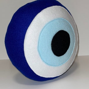 Evil Eye Pillow / Almohada de Mal De Ojo / Evil eye Throw Pillow/ Round Evil Eye Cushion/ Halloween Pillow/ Eye Throw Pillow/ Blue Eye