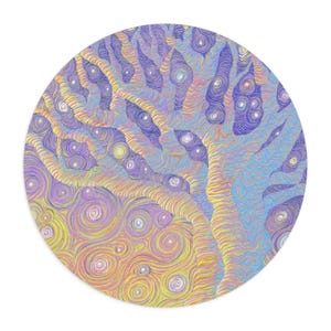 Whimsical Tree Design Mouse Pad - Artistic Desk Accessory, Gift for Artists, Home Office Decor, Cute Gift for Graduates