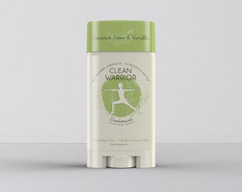 Clean Warrior All Natural Deodorant Coconut Lime Vanilla | Vegan Deodorant | Aluminum Free | Non-Toxic | Baking Soda Free