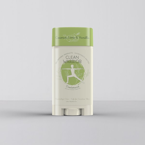 Clean Warrior All Natural Deodorant Coconut Lime Vanilla | Vegan Deodorant | Aluminum Free | Non-Toxic | Baking Soda Free