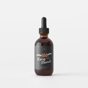 King Beard and Hair Oil | All Natural | Gift for Him | Husband Gift | Boyfriend Gift