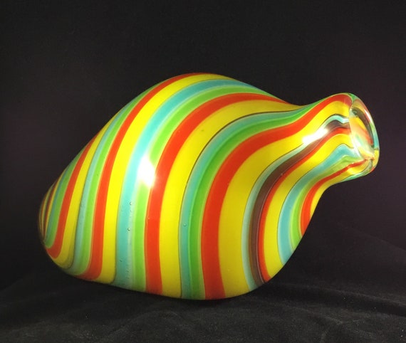 ca 1950s Italian Murano Swirl Cane Vintage Irice Made in Italy Murano