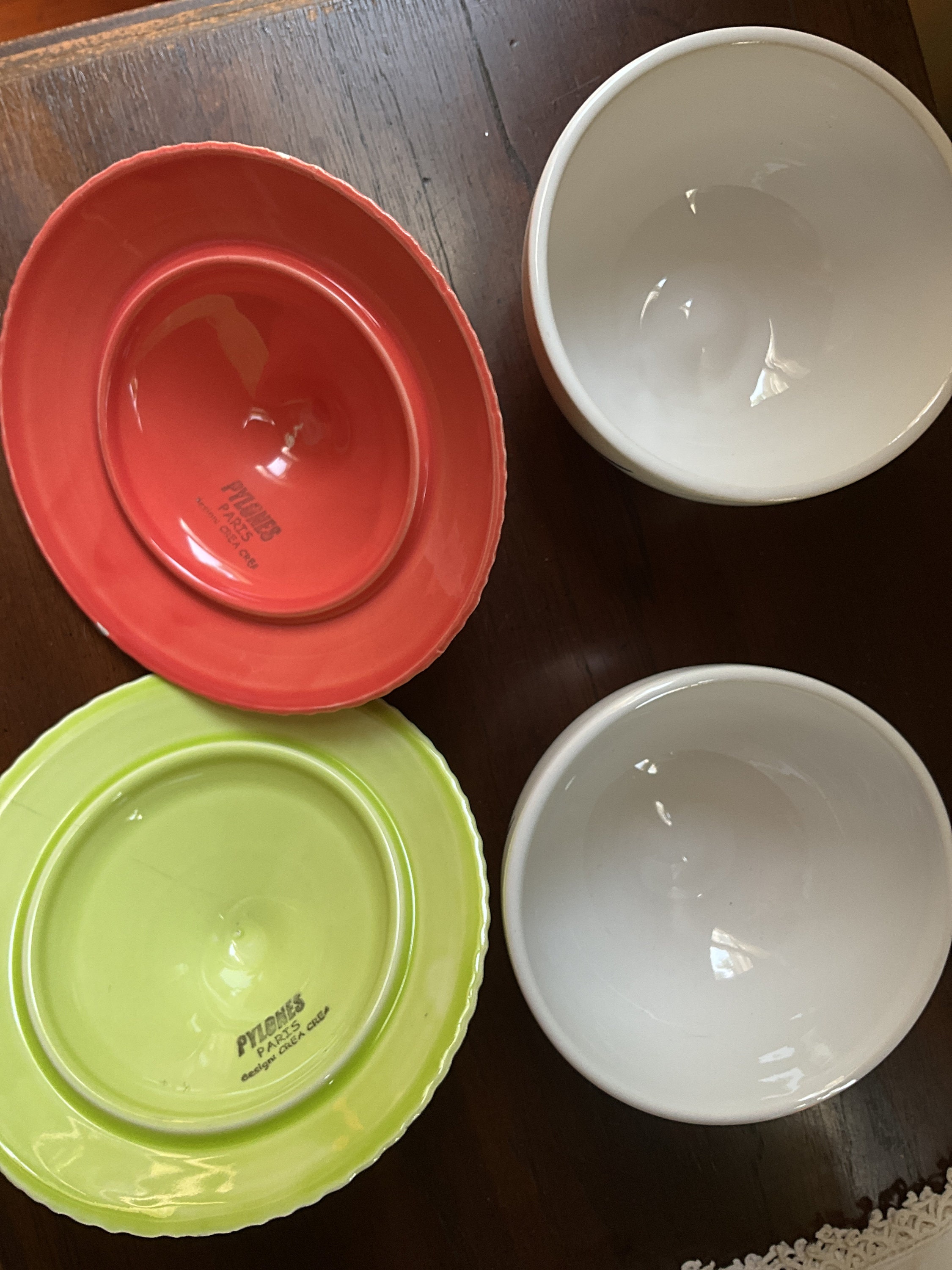 Vintage Pylones 1st Run Mushroom Guys Covered Rice Bowls in Red & Green Etsy