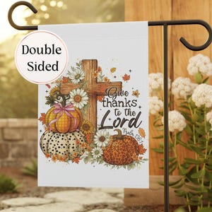 Charming Religious Thanksgiving Garden Flag with Vibrant Design for Autumn Decor and Seasonal Celebrations