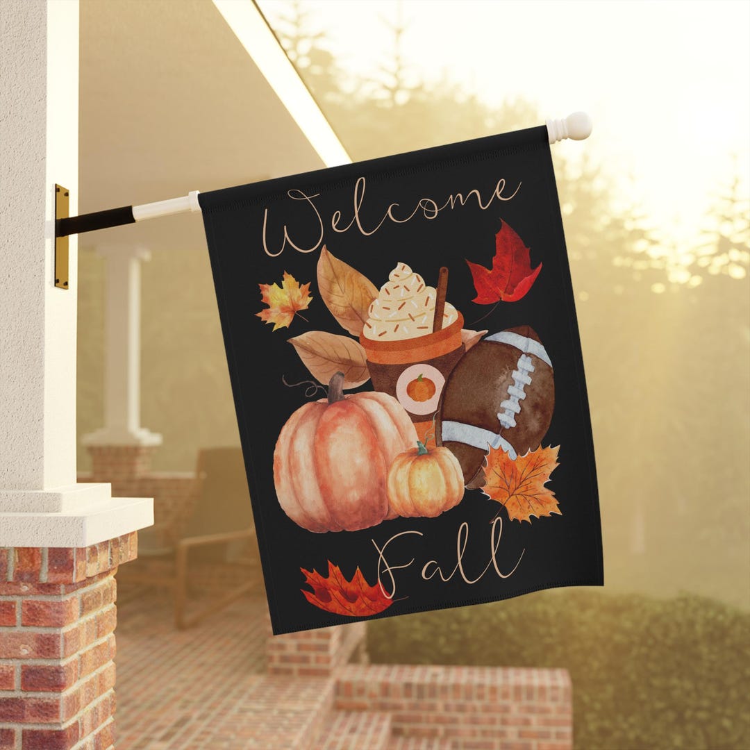 Autumn Garden Banner, Fall Decor Flag, Seasonal Outdoor Banner, Harvest ...